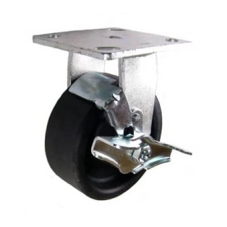 Mapp Caster 5"X2" High Temp Nylon Wheel Rigid Caster W/ Brake - 1,000 Lbs Cap 146HEAT520RB